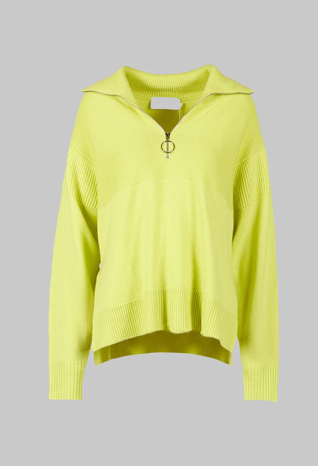 Half Zip Wool Jumper in Lime