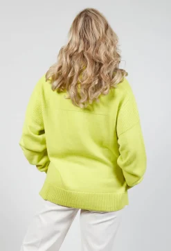Half Zip Wool Jumper in Lime