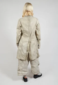 Half-Placket Coat in Straw Cloud