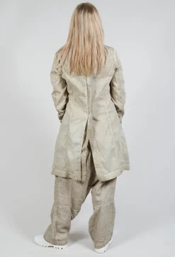 Half-Placket Coat in Straw Cloud