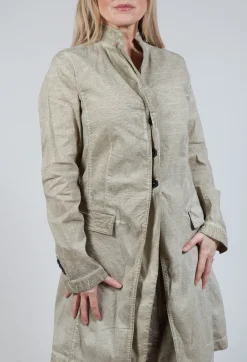 Half-Placket Coat in Straw Cloud