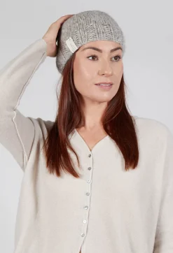 Hand Knitted Eco Hat in Light Grey