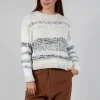 Hand Knitted Pullover in Ecru Grey