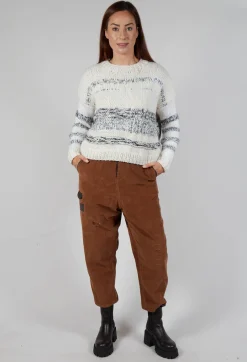 Hand Knitted Pullover in Ecru Grey