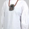 Handmade Fabric Necklace with Model Graphic