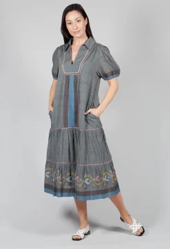 Handwoven Dress in Slate Grey