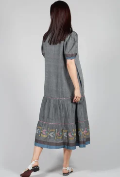 Handwoven Dress in Slate Grey