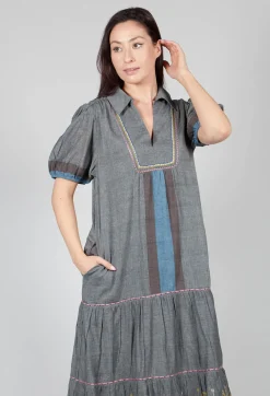 Handwoven Dress in Slate Grey