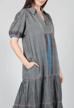 Handwoven Dress in Slate Grey