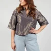 Handwoven Silk Metal Blouse in Copper