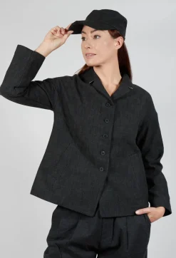Hat Herringbone in Black