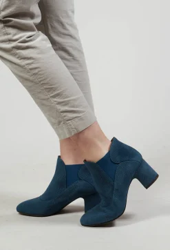 Heeled Ankle Boots in Galaxy Denim