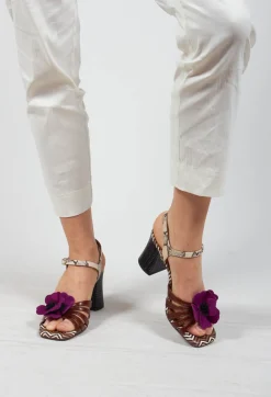 Heeled Sandal with Flower Detail