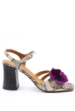 Heeled Sandal with Flower Detail