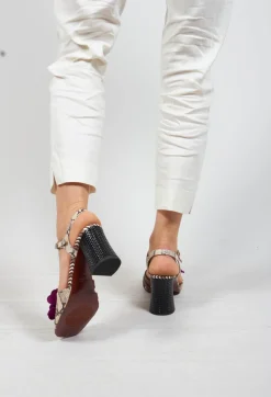 Heeled Sandal with Flower Detail