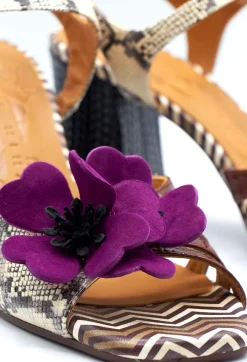 Heeled Sandal with Flower Detail