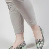 Hetus Shoe with Tassle Embelishment in Green Black and White