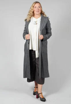 Hierophis Contrasting Net Mix Coat in Asfalto