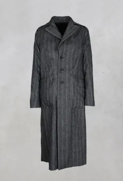 Hierophis Contrasting Net Mix Coat in Asfalto