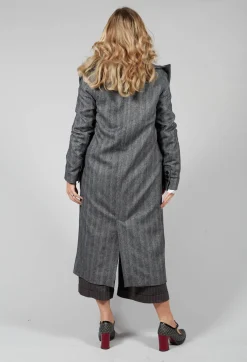 Hierophis Contrasting Net Mix Coat in Asfalto