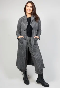 Hierophis Contrasting Net Mix Coat in Asfalto