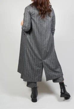 Hierophis Contrasting Net Mix Coat in Asfalto