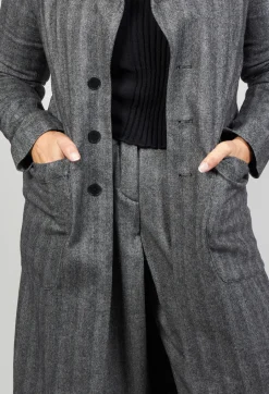 Hierophis Contrasting Net Mix Coat in Asfalto