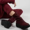High Ankle Boots with Platform Sole in London Old Purple