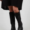 High Boots with Platform Sole in Gasoline Nero