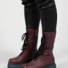 High Lace Up Boots in Gasoline Melanzana