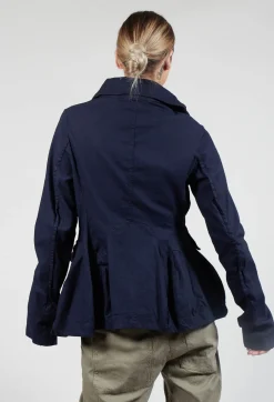 High Neck Balloon Jacket with Statement Pockets in Grape