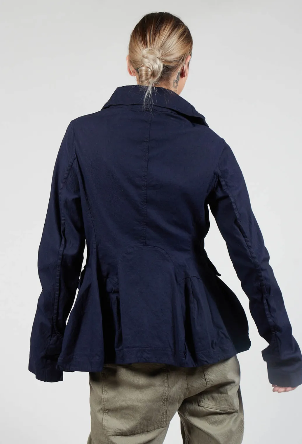 High Neck Balloon Jacket with Statement Pockets in Grape