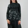High Neck Jersey Top in Camp Print