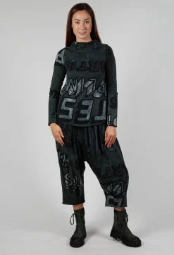 High Neck Jersey Top in Camp Print