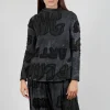 High Neck Jersey Top in Rock Print