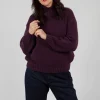 High Neck Jumper in Aubergine