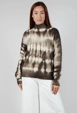 High Neck Jumper in Dark Brown