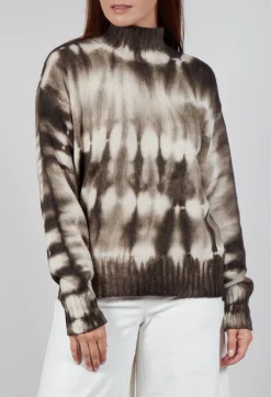 High Neck Jumper in Dark Brown
