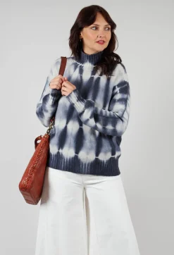 High Neck Jumper in Navy