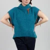 High Neck Knitted Vest in Teal