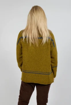 High Neck Stripe Jumper in Cedro