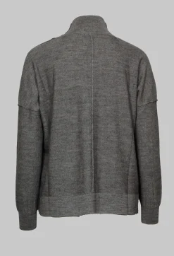 High Neck Sweater with Seam Detail in Grey