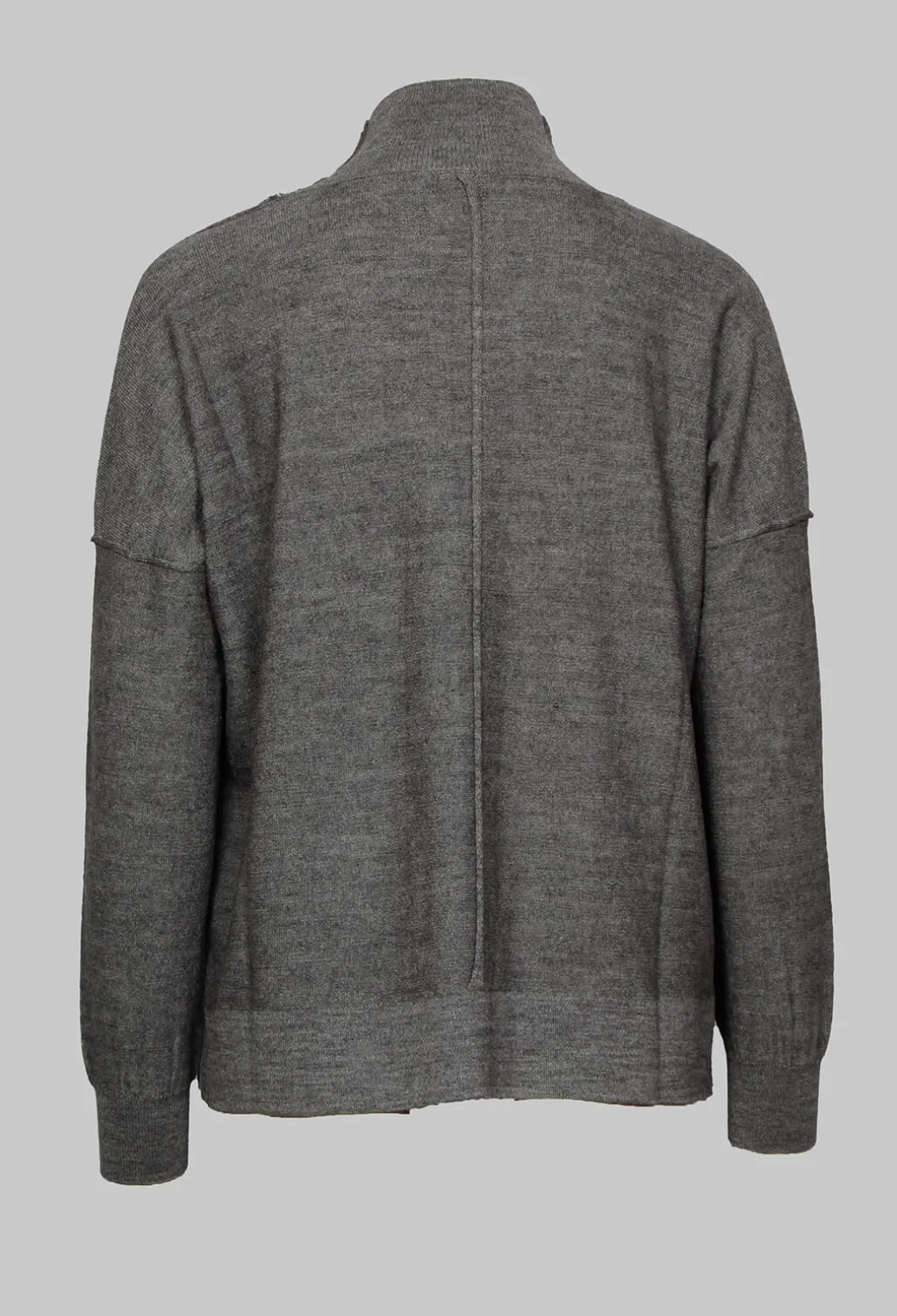 High Neck Sweater with Seam Detail in Grey