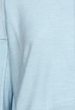 High Neck Sweater with Seam Detail in Light Blue