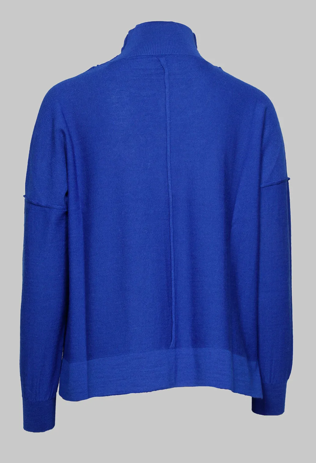 High Neck Sweater with Seam Detail in Royal Blue