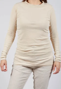 High Neck Top in Bone
