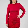 High Neck Top in Cardinal Cloud