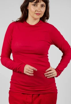 High Neck Top in Cardinal Cloud