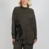 High Neck Top with Motif in Jungle Jacquard