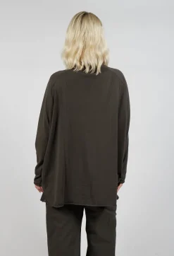 High Neck Top with Motif in Jungle Jacquard